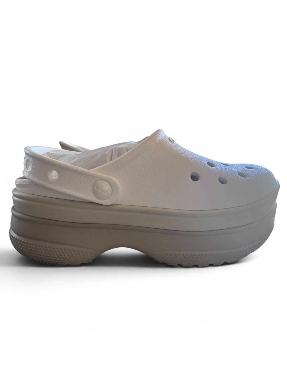 Crocs Classic Stacked Platform Clog Chalk Bone White M4/W6 NWT Elevated Clogs - Picture 2 of 11
